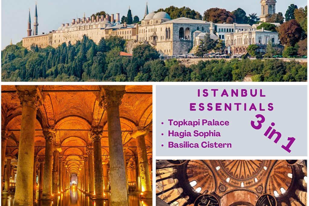 Full COMBO: TOPKAPI PALACE &amp; HAREM, HAGIA SOPHIA AND Basilica CISTERN TICKETS